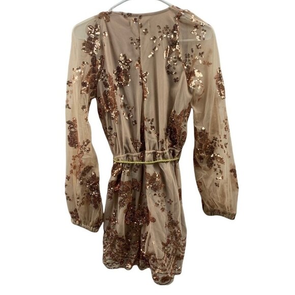 Lilac Shade Women's Gold Sparkling Romper - Picture 2 of 5